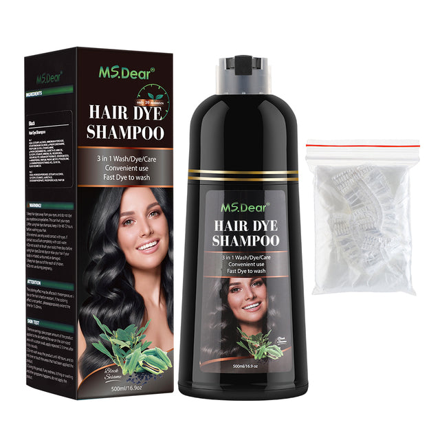Sajios Black Dye Shampoo Black Hair Dye Herbal Hair Nourish Scalp
