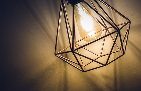 Geometric Pendant Light with LED Globe