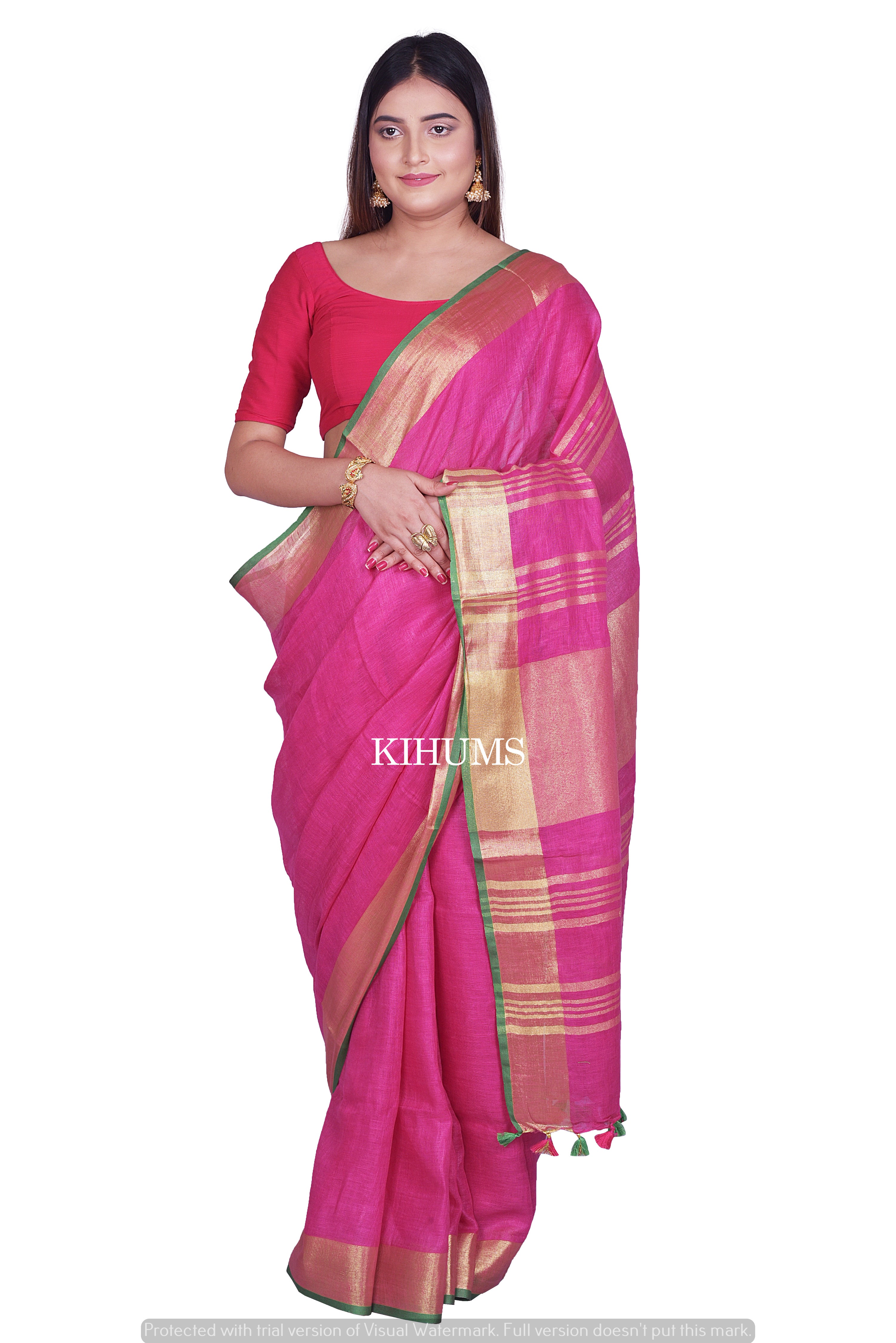 ASMEE' Linen Saree – Dharang