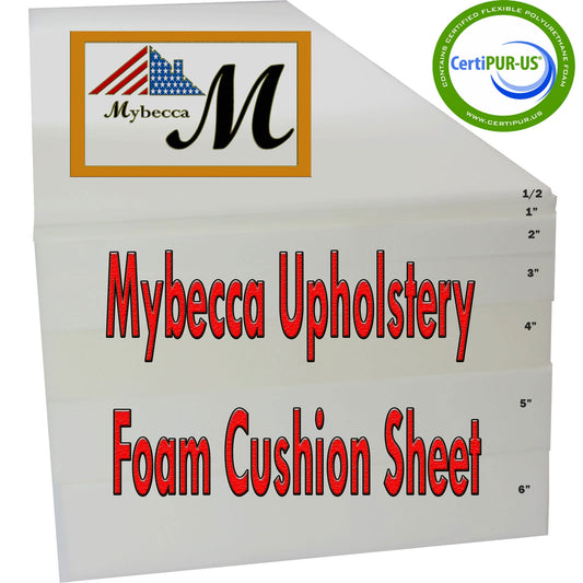 Foamy Foam High Density 6 inch Thick, 30 inch Wide, 96 inch Long Upholstery Foam, Cushion Replacement