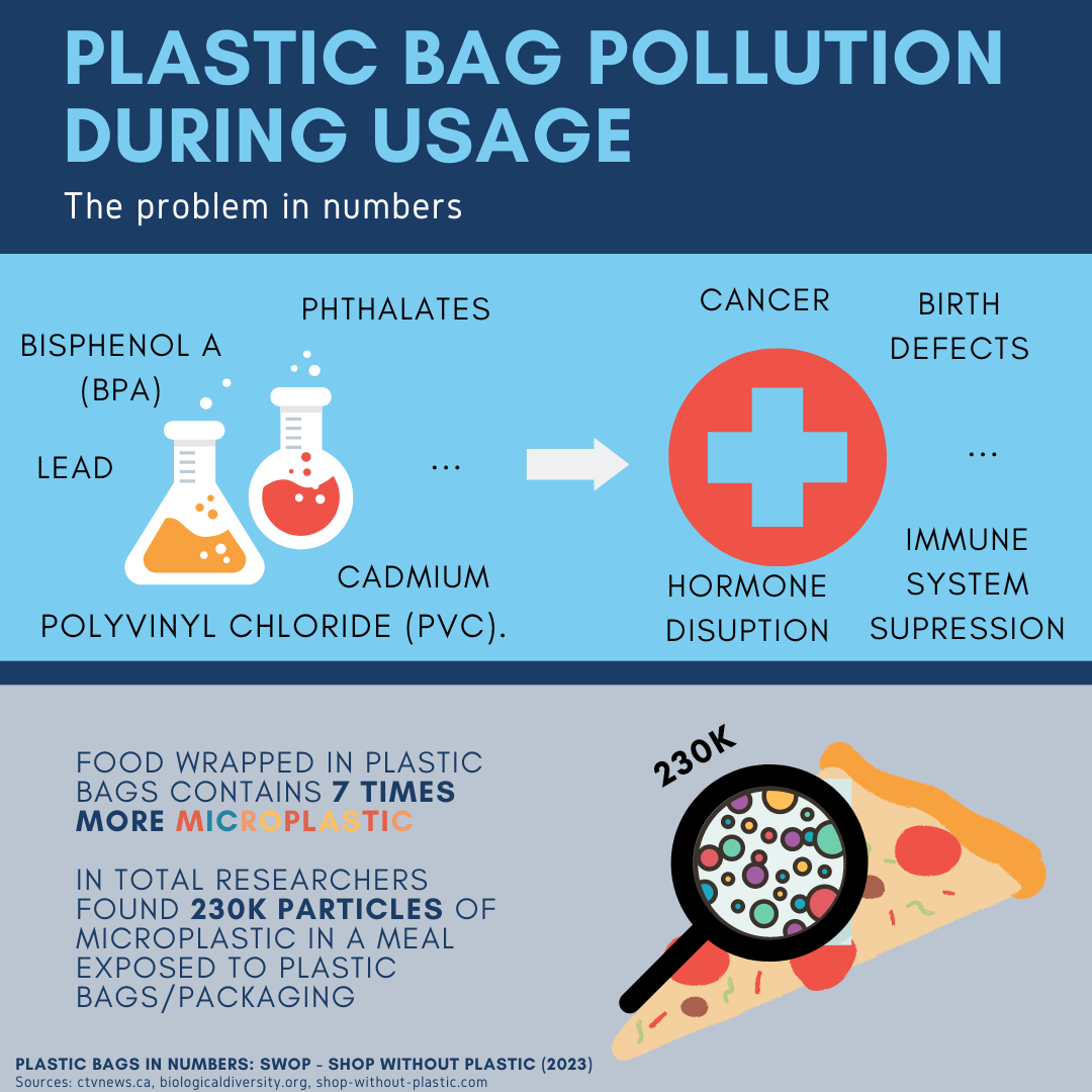 plastic bag pollution during usage
