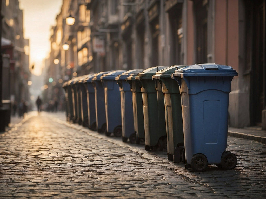 garbage bins on street