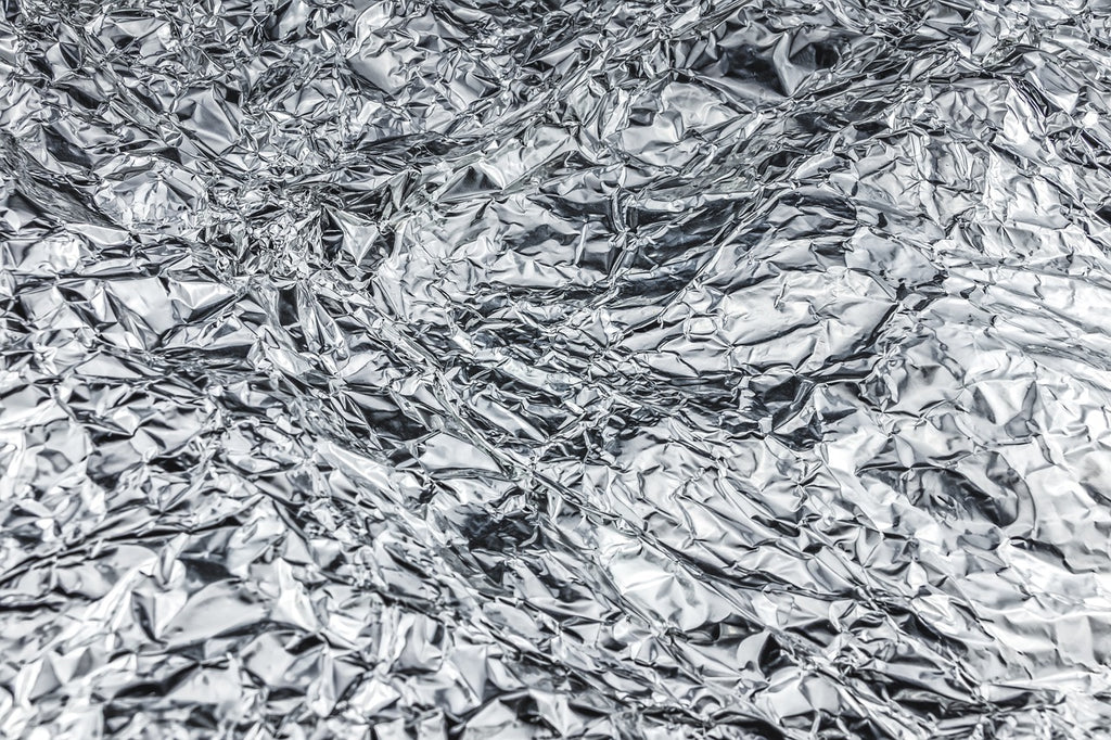 wrinkled aluminum foil