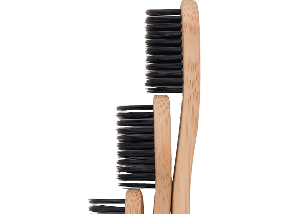 bamboo toothbrush with charcoal bristles