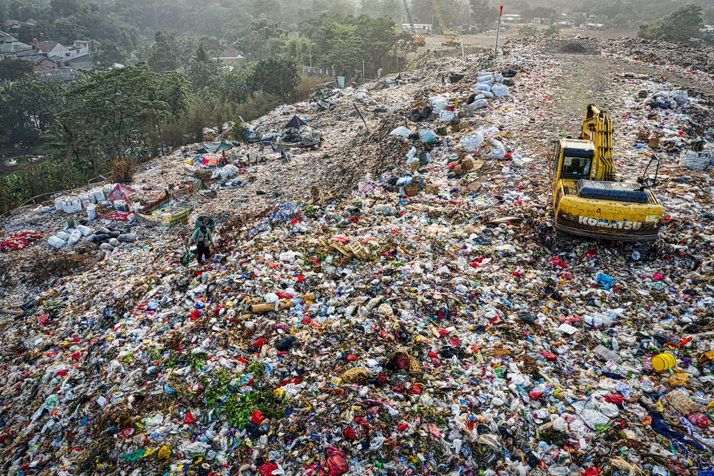 landfill with plastic waste