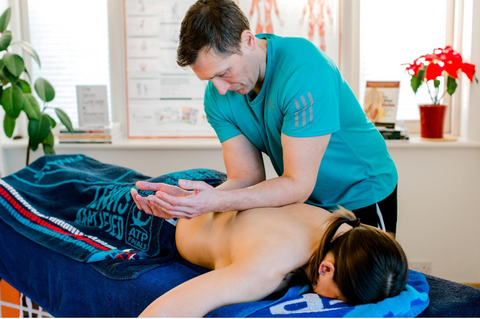 Client massage on table