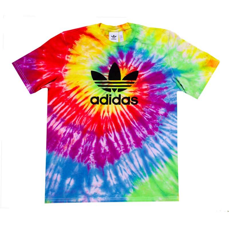 Adidas X Jeffersons Custom Rainbow Swirl Tie Dyed T Shirts