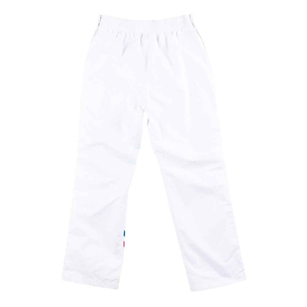 white warm up pants