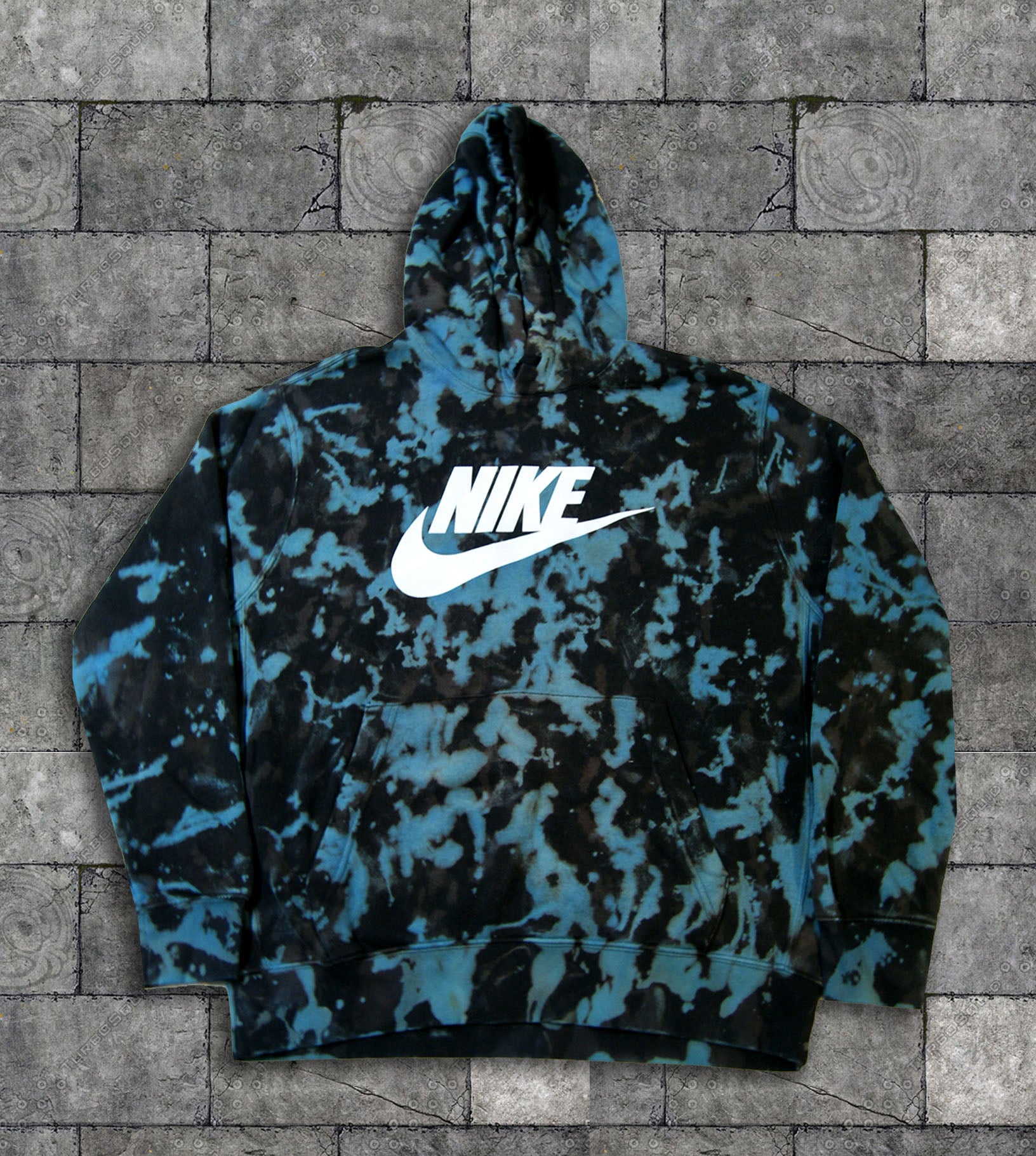 black and blue tie dye hoodie