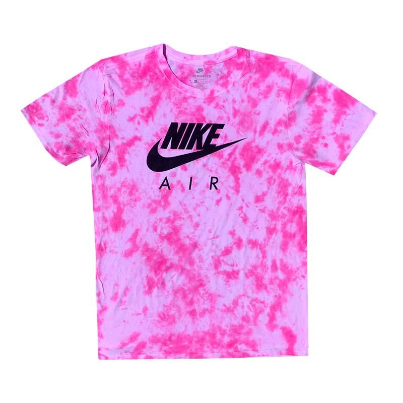 Nike X Jeffersons Custom Tonal Tie Dyed T Shirt Hot Pink