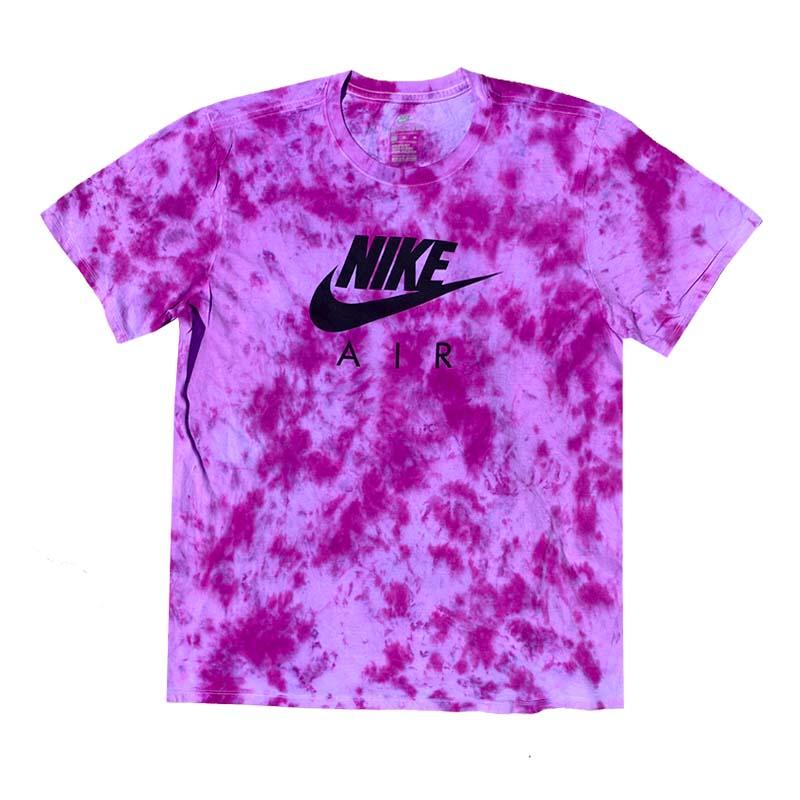 purple and teal nike shirt