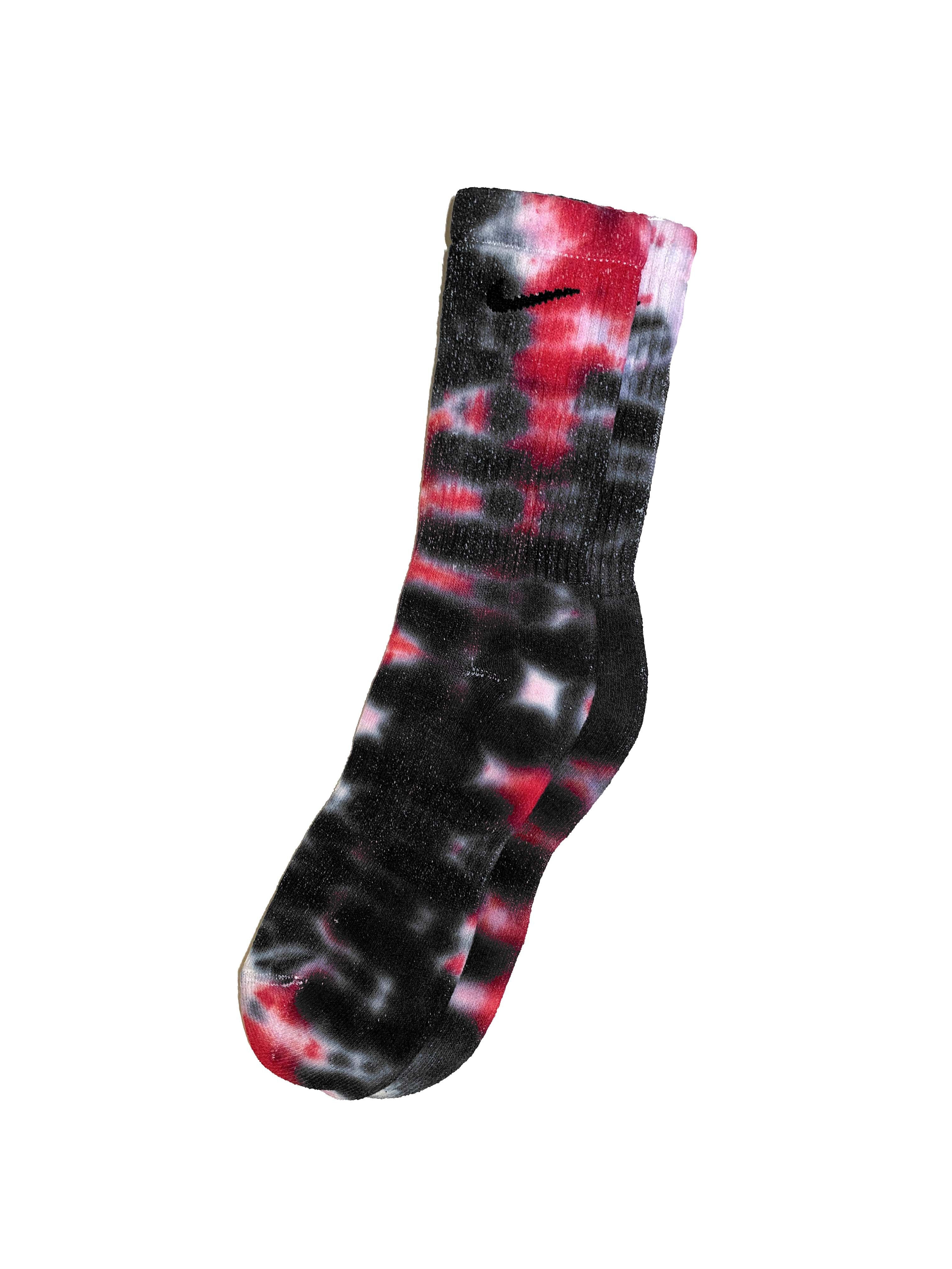 red tie dye nike socks