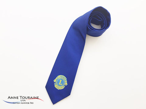 LIONS club tie by ANNE TOURAINE USA Custom Scarves and Ties