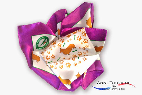 custom scarves and ties by ANNE TOURAINE Custom Scarves and Ties: a unique creation for the CORGI club