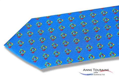 Custom made printed ties with bright and vivid colors