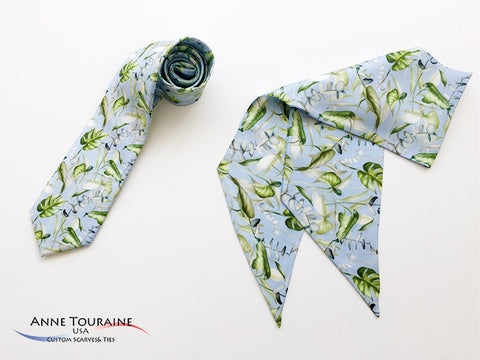 Custom tie and custom twilly by ANNE TOURAINE USA Custom Scarves and Ties