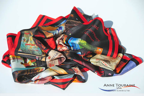 Custom silk scarves by ANNE TOURAINE Inc. Custom Scarves and Ties