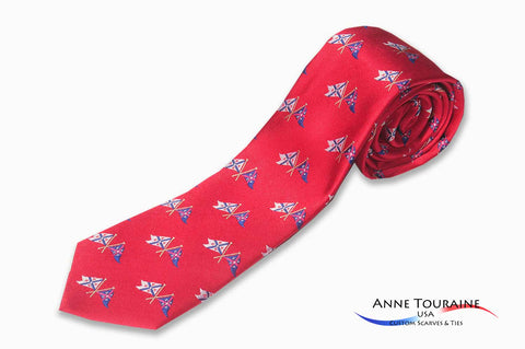 custom-made-logoed-ties-repeated-pattern-scattered-logos-red-anne-touraine-