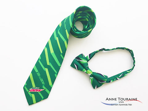Mountain Dew tie and bow tie by ANNE TOURAINE USA Custom Scarves and Ties