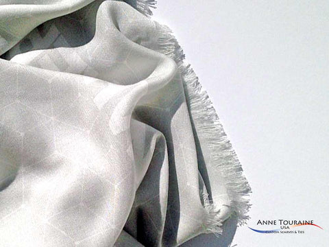 custom scarf with fringes by ANNE TOURAINE Custom Scarves and Ties USA