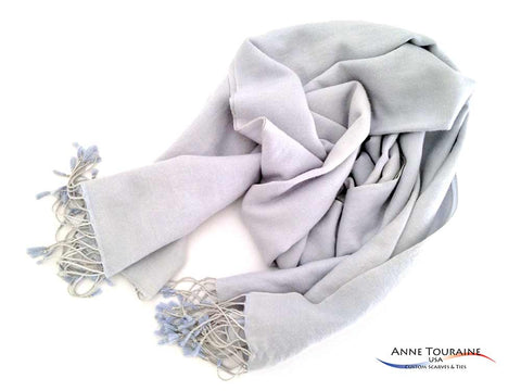 Long stole with long fringes by ANNE TOURAINE Custom Scarves and Ties USA