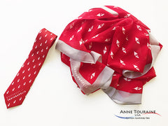 Red custom scarf for Indianapolis University by ANNE TOURAINE USA Custom Scarves and Ties