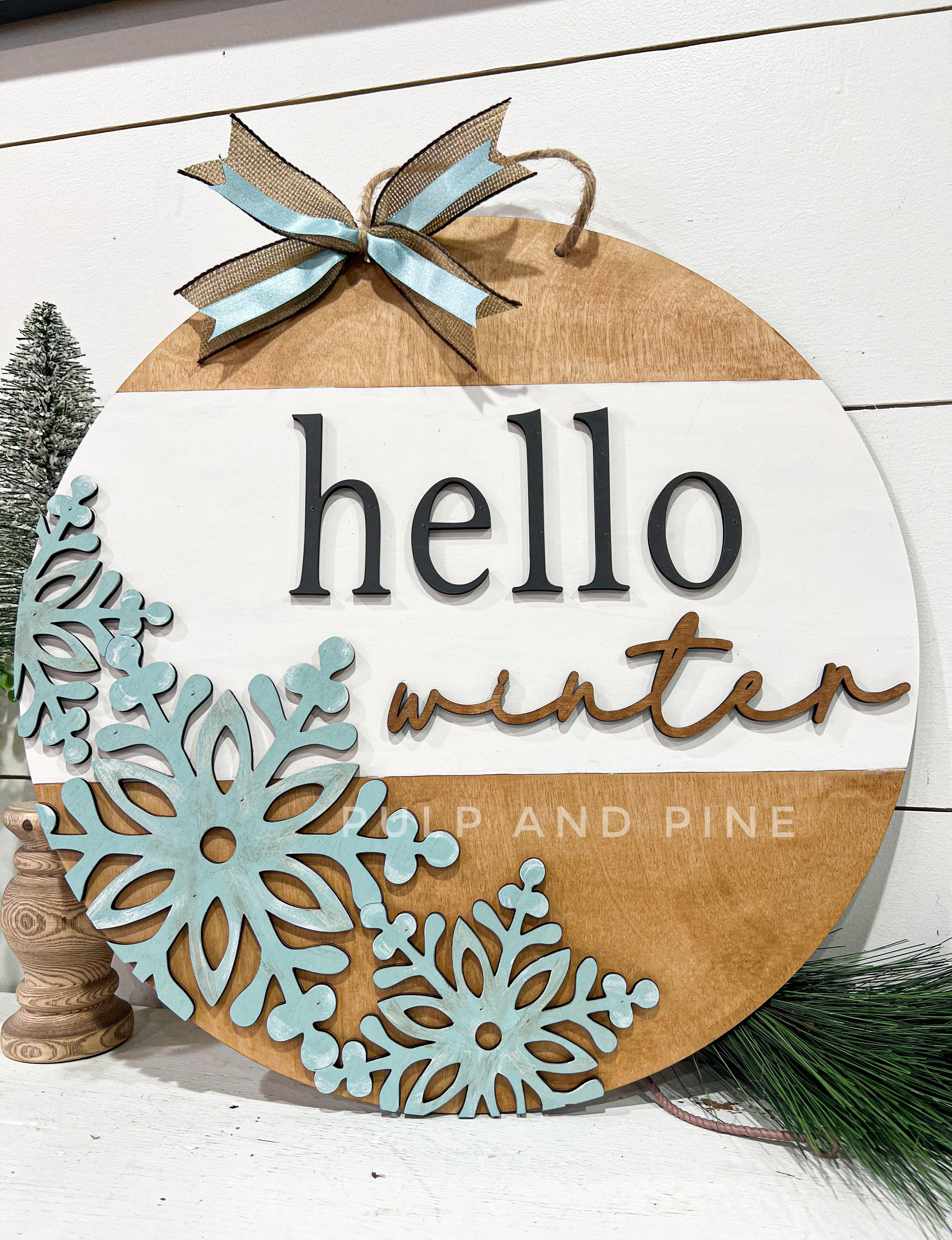 Hello Winter Snowflake (3D Door Hanger)