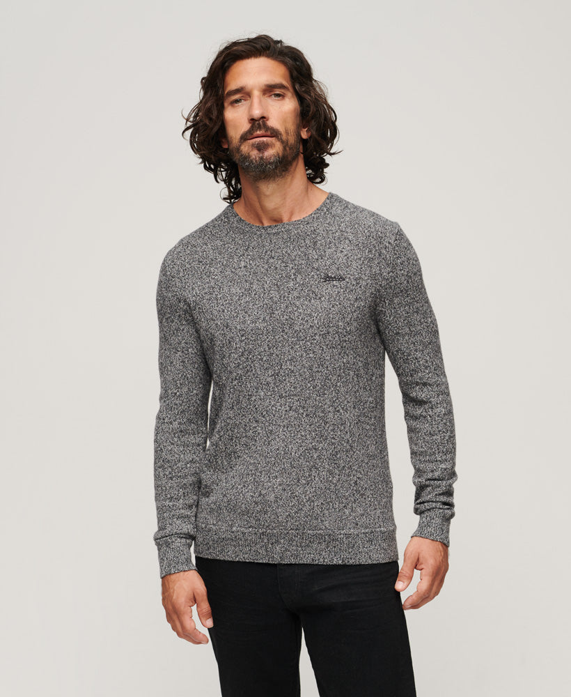 Essential Crew Jumper | Dark Charcoal Jaspe – Superdry