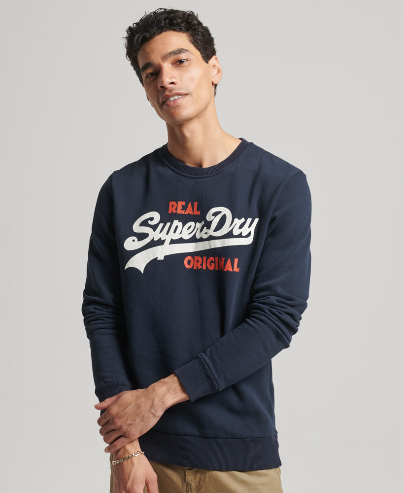 Vintage Downtown Script Crew Sweatshirt | Bison Black – Superdry