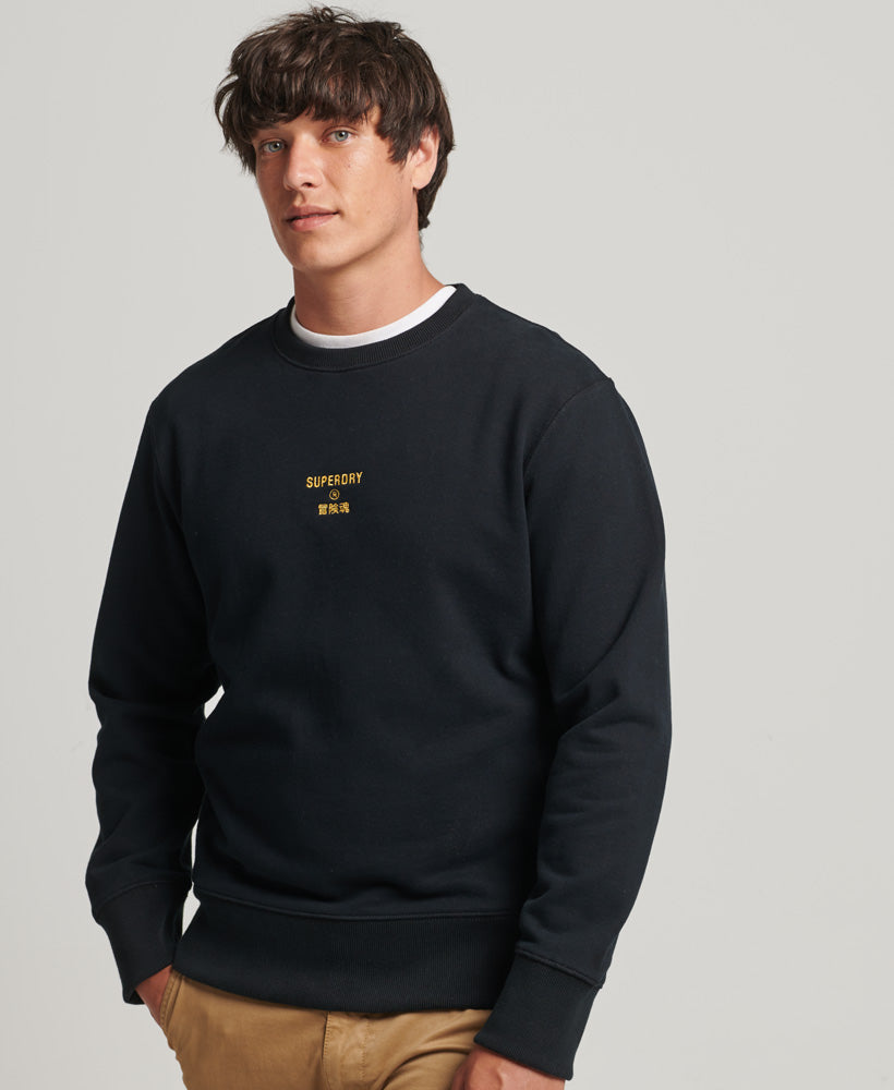 Vintage Downtown Script Crew Sweatshirt | Bison Black – Superdry