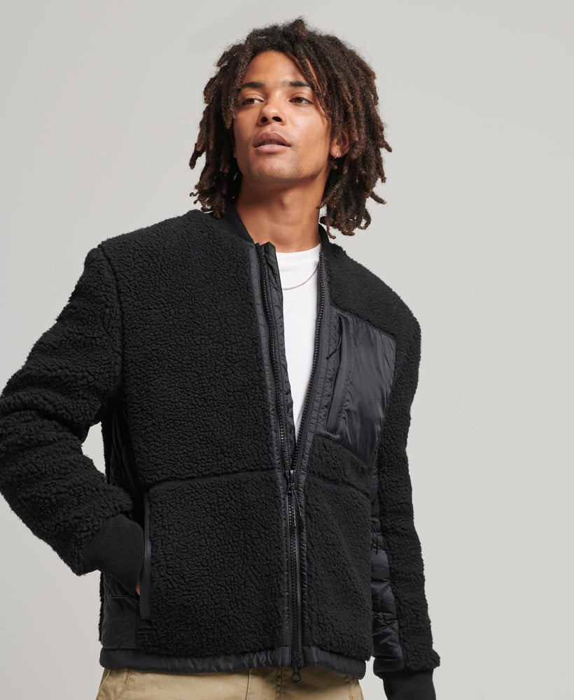 Vintage Sherpa Zip Through Jacket | Jet Black – Superdry