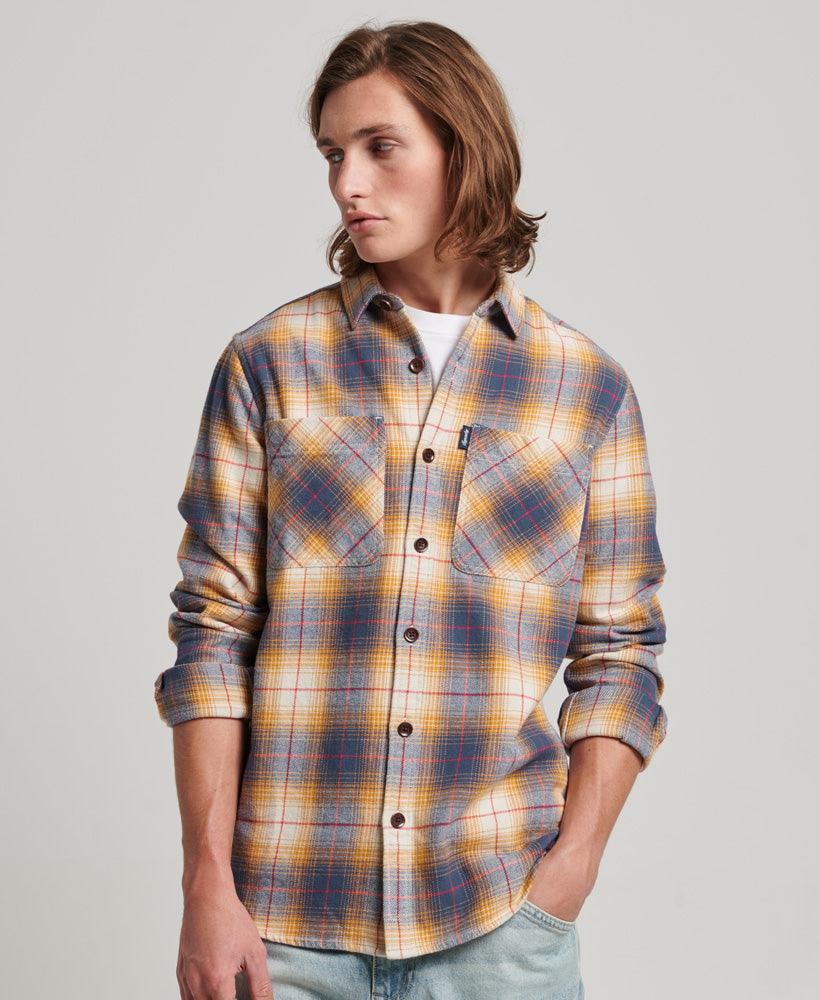 Vintage Check Overshirt | Golden Navy Ombre – Superdry