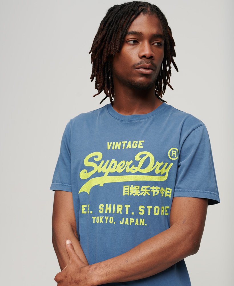 Vintage Logo Real Superdry Overdyed Olive T-Shirt – Original Slub | Dark