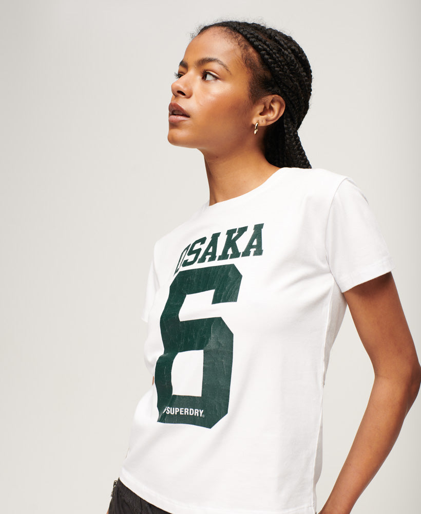 Osaka Graphic Short Sleeve Fitted T-Shirt | Academy Dark Green – Superdry