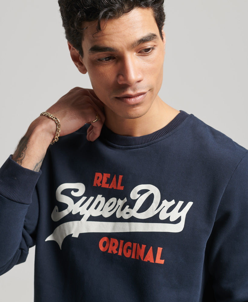 Vintage Downtown Script Crew Sweatshirt | Bison Black – Superdry