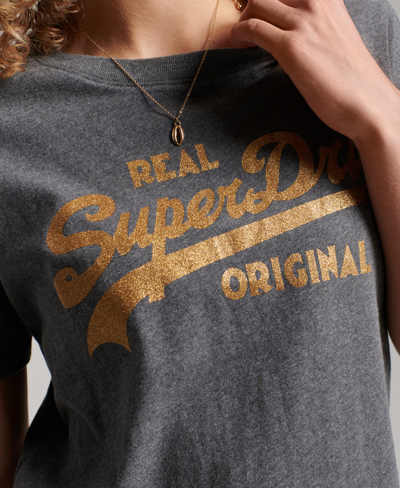Off T Vintage Embellished Shirt Desert Superdry | Bone White Logo –