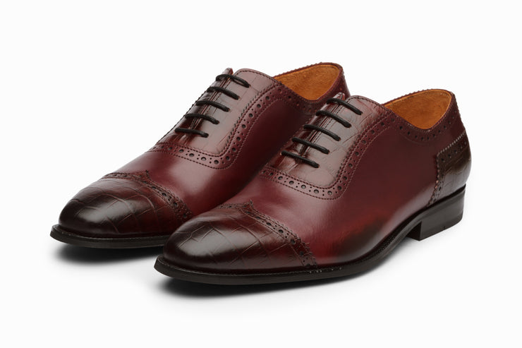 burgundy cap toe oxford