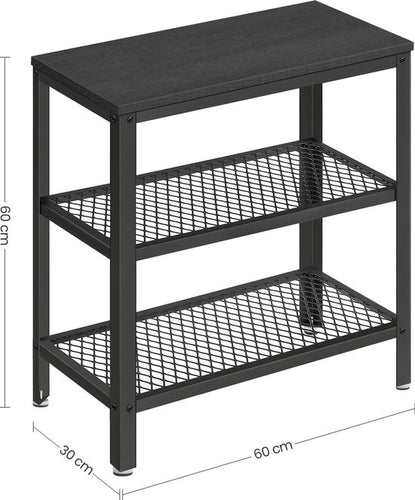 O'DADDYÂ® Wandtisch - Beistelltisch Industrial - mit 2 Netzablagen - Beistelltisch 60x30x60 cm - Flurtisch - Farbe schwarz/dunkelgrau - 024fca93dfa5ede64729f2fe71f5280528619bfc_Enriched_product_image_0bdab5d3-3f73-4993-858e-18acbf14a28b