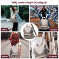 Anti-Diebstahl-Rucksack - Rucksack Damen - Wasserdicht - Klein - Anti-Diebstahl-Rucksack - Rücken, Schulter, Handtasche in einem - Nylon - inkl. verstellbarem Gurt - Beige - Glennoo - 032af1c0529a19fb2307b7d3b2a3224cb01038c0_Enriched_product_image