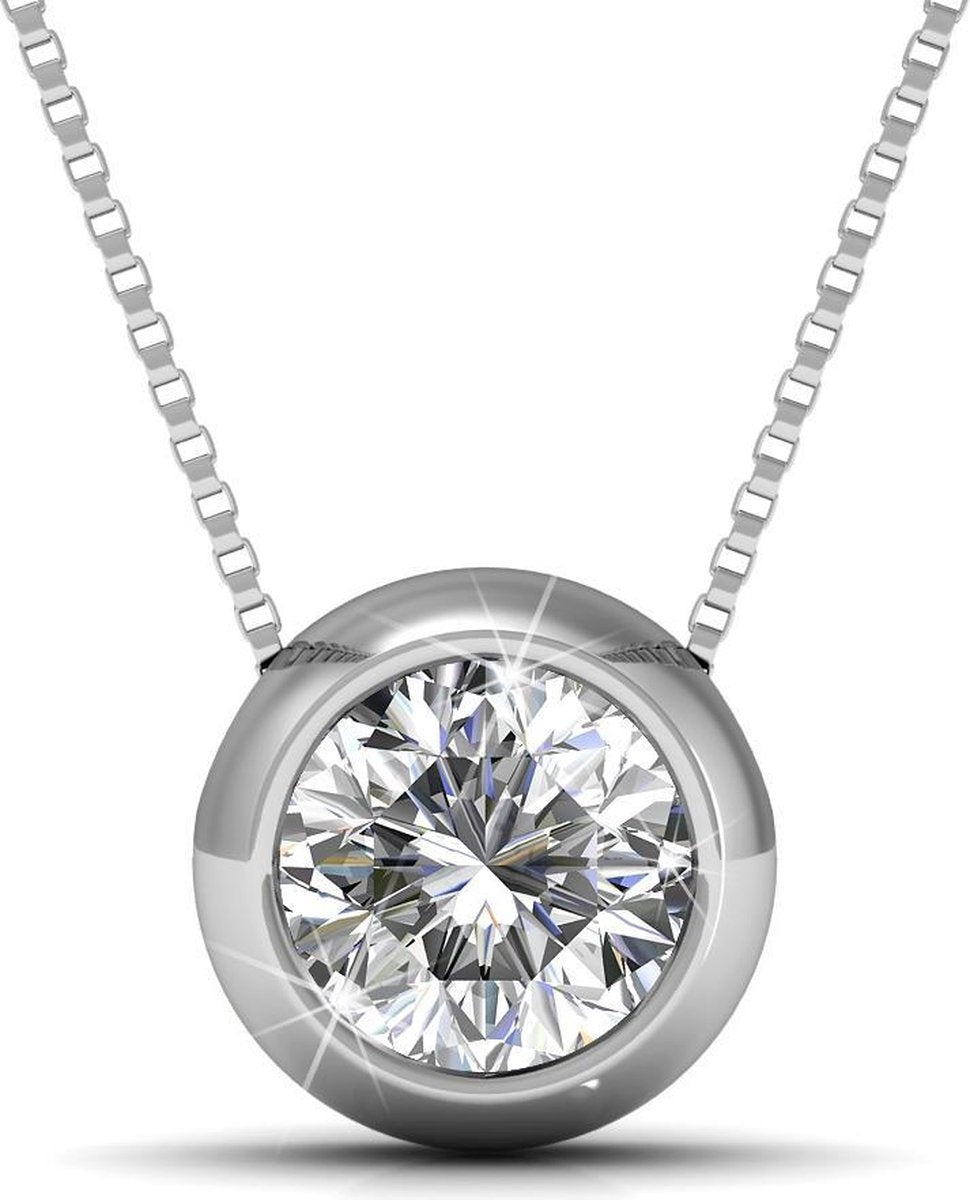 Yolora Damenhalskette mit Kalpa Camaka Kristallanhänger - Farbe Silber - 18K Weißgold vergoldet - Geschenkverpackt - 045a41ba-aec2-410d-93e4-20623a3606e2_58ad7fab-7b9d-413b-9218-d792d3db3c36