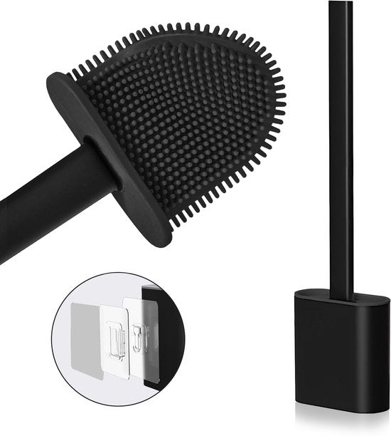 Roegaarden WC-Bürste mit Halter - Toilettenbürste - Silikon - Freistehend und hängend - Schwarz Ganz - 059ca7193cbefb411afe85ad51cb423564991d06_Enriched_product_image