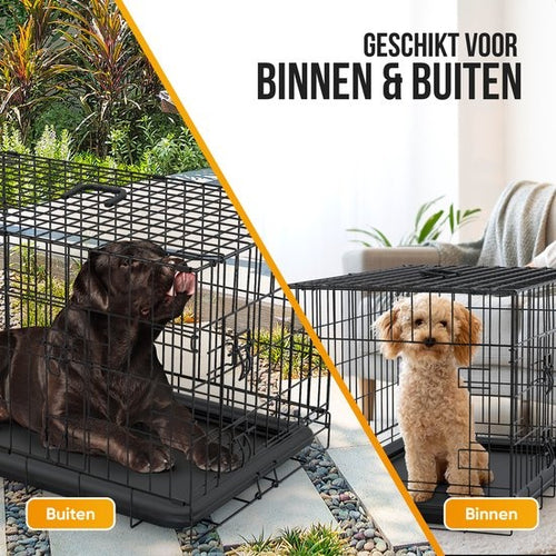 Avalo Hondenbench L - Bench Voor Honden - Opvouwbare Kooi - 2 Deuren - 92x57x64 CM - 08feafaa-8a26-4e4e-9dd8-09d7e7daa013