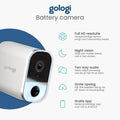 Gologi kabellose Kamera auf Batterie - Sicherheitskamera - Mit Nachtsicht - WiFi-Kamera - Sicherheitskamera - Wiederaufladbar - Niederländischsprachige App - Weiß - 0f2a2d65-41a9-4b8d-84fb-6216cae822b6_7b2eed64-555b-40fc-9057-05705fde1c59