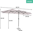 VONROC Premium Sonnenschirm Iseo - 460x270cm - Doppelter Sonnenschirm - Langlebig - UV-beständiger Stoff - Beige - Inkl. Schutzhülle - 11eee30109570849caa66ca5fececcadc71a1c71_Enriched_product_image