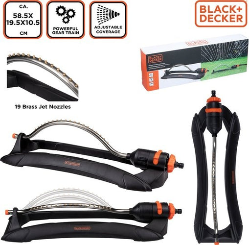 BLACK+DECKER Rasensprenger - 19 Löcher - 58.5 x 19.5 x 10.5 CM - Schwingender Gartenregner - Schwarz/Orange - 13cf8799-9ca2-486d-be45-848ec9239861_7eeb0bb5-5e41-40d2-b038-691f0a05189d