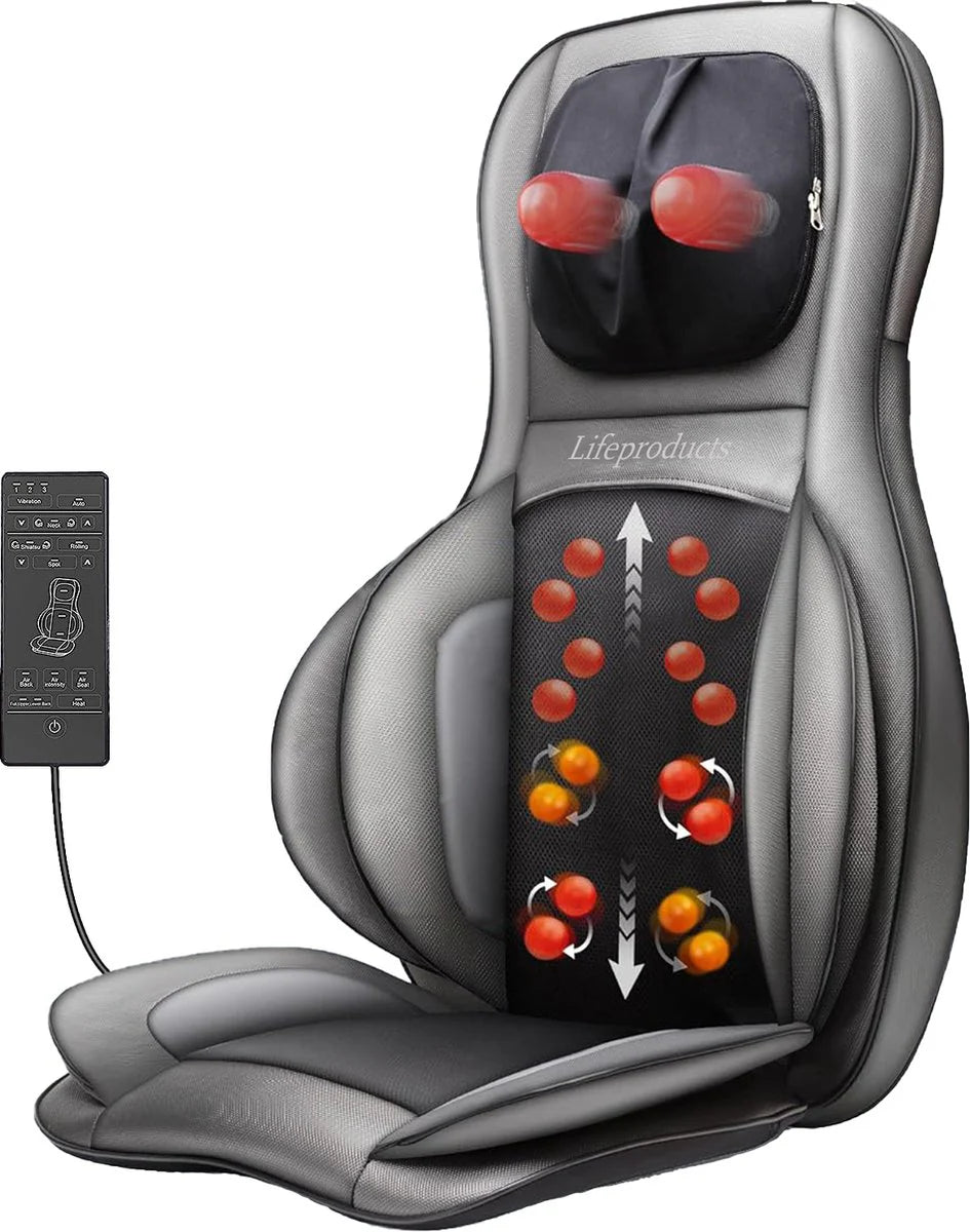 8719327429624 - Lifeproducts Shiatsu-Massagesessel mit Massagekissen - Massagesessel mit Luftkompressionsmassage - einstellbare Wärmefunktion - mit Nackenmassage Rückenmassage und Oberschenkelmassage 8719327429624 - Lifeproducts Shiatsu-Massagesessel mit Massagekissen - Massagesessel mit Luftkompressionsmassage - einstellbare Wärmefunktion - mit Nackenmassage Rückenmassage und Oberschenkelmassage