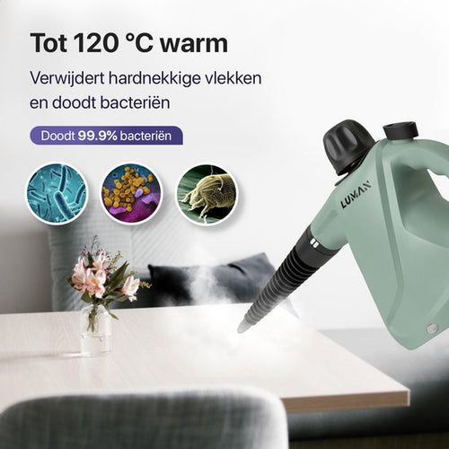 LUMAN 16-in-1 Dampfreiniger C2 - Handdampfreiniger - Handdampfer - Küche, Bad & Sofa reinigen - Fleckenreiniger - 1050 Watt - 450 ML - Grün - 14d75a28a6d9756dbbd40e1a77f512311bbe0853_Enriched_product_image_fe8f7c52-486c-491d-a2ae-ef6c39a6fb23