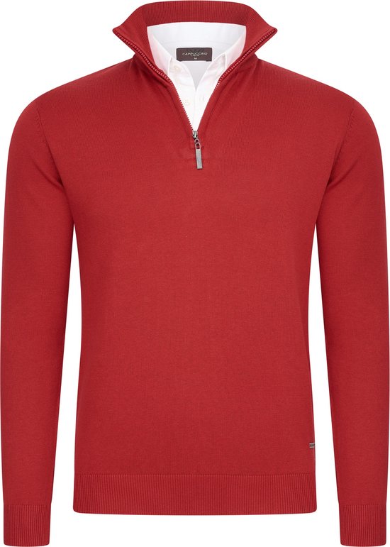 7435103286229 - Italia - Herren Pullover Mock Zip Pullover - Rot - Größe XXL
