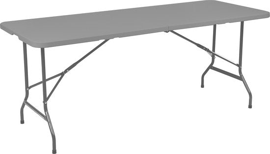 BRASQ Zusammenklappbarer Klapptisch Grau - 180x70x74cm- Campingtisch - Klapptisch - Wetterfest - Tisch mit Tragegriff - 18d3f0e6fd63849c942cb12a297ca79499bc1106_Enriched_product_image