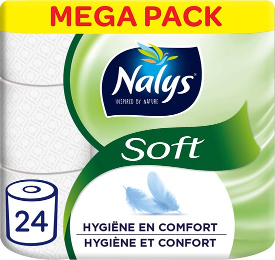 Nalys Soft Hybrid-Toilettenpapier aus 80% Recycling-Folie 2-lagig 24 St. - 197fd6226747b3ed5171229ff0f4364141ef6e8b_Enriched_product_image
